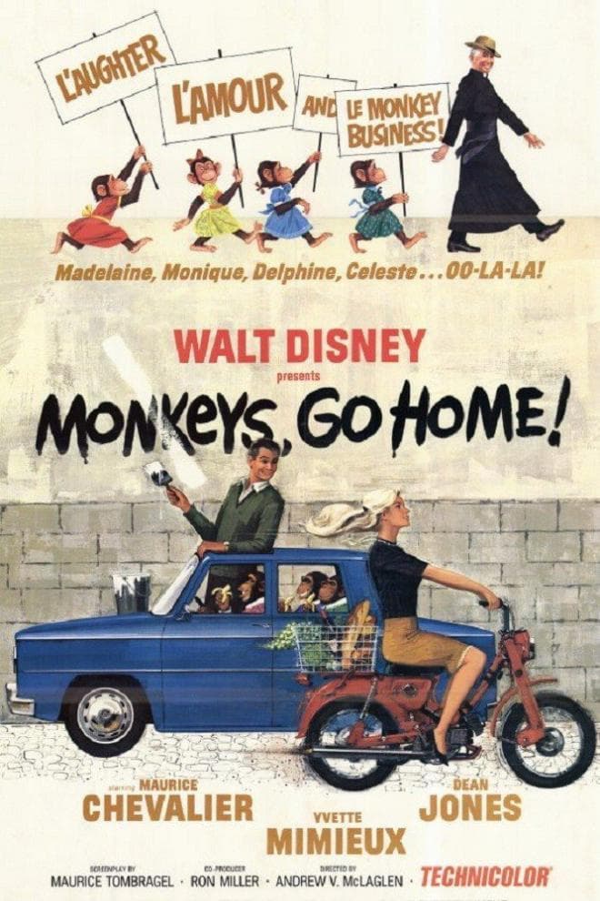 Poster for the movie "Monkeys, Go Home!"